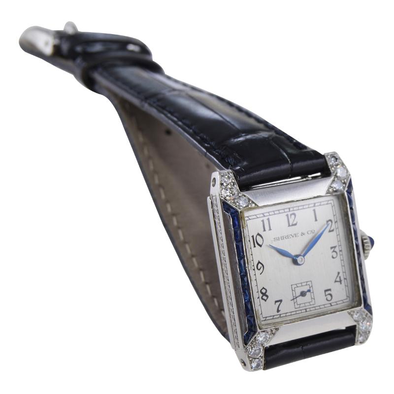 Women's or Men's Longines Platinum Hand Made Art Deco Dress Watch from 1945