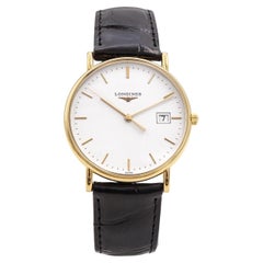 Longines Presence 18k Yellow Gold Date Quartz Men
s Watch Ref. L4.743.6