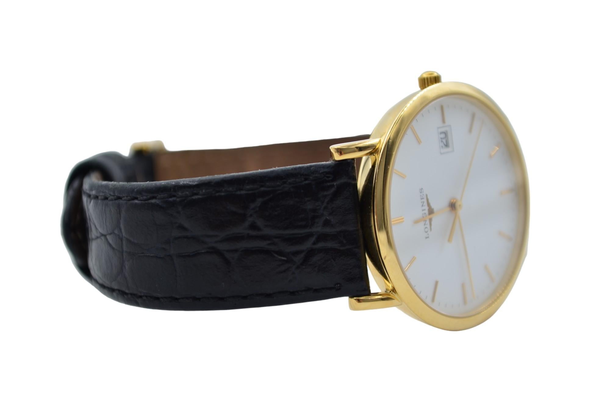 Longines Presence 34 White Dial Ladies' Watch Leather Strap Quartz L4.777.6.12.2 For Sale 5