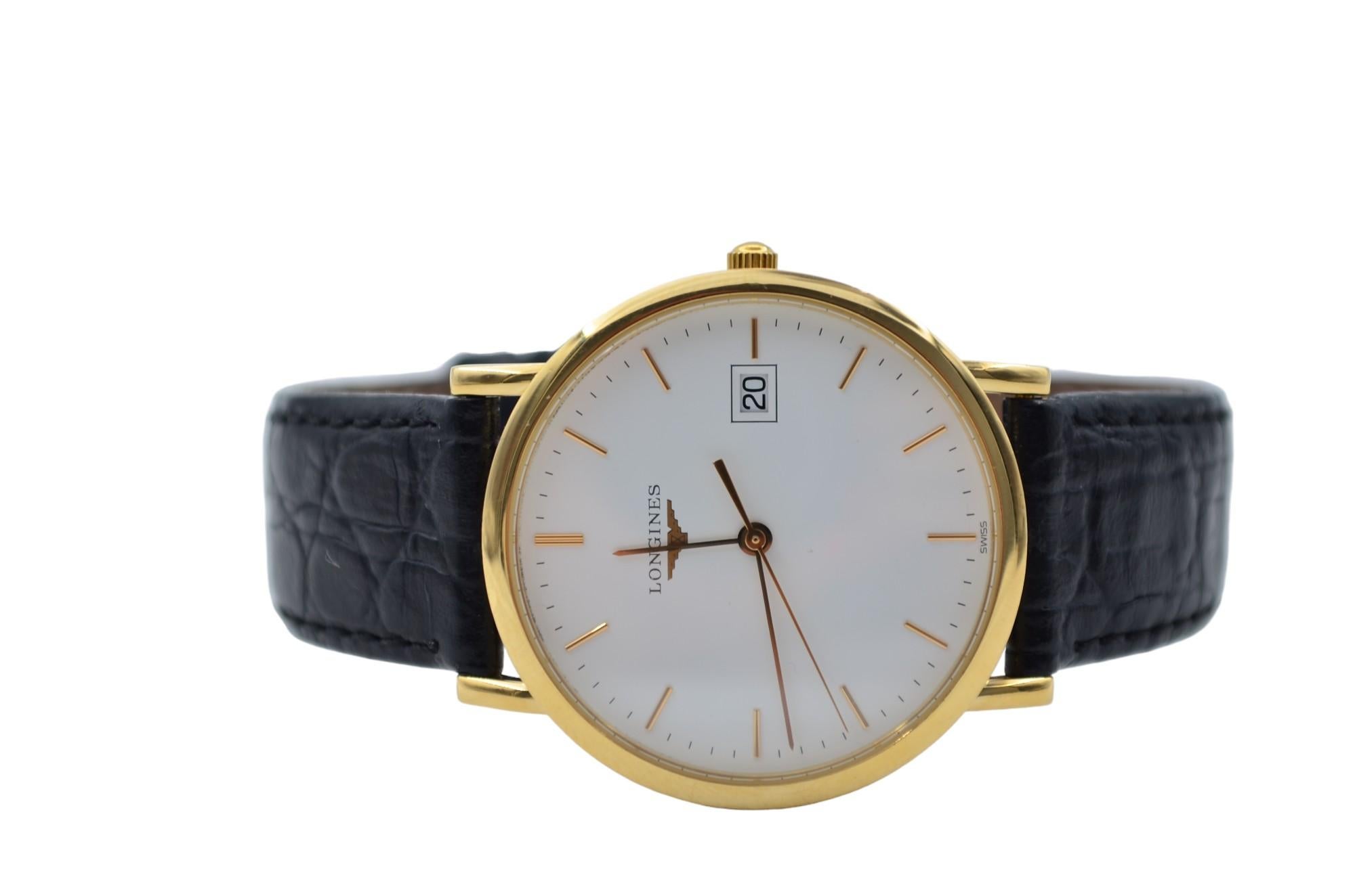 Longines Presence 34 White Dial Ladies' Watch Leather Strap Quartz L4.777.6.12.2 For Sale 1