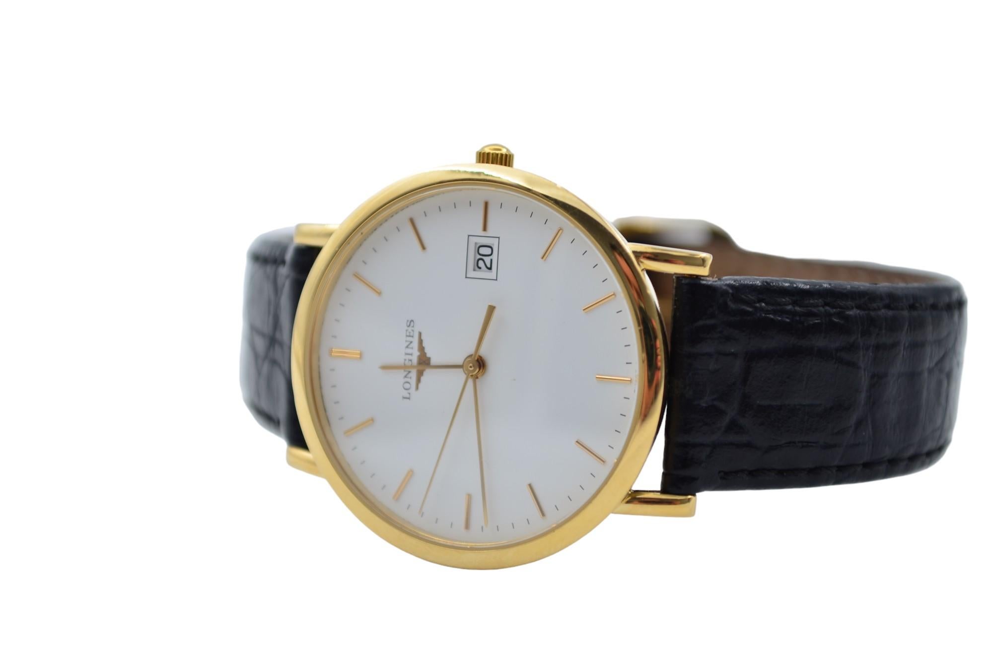 Longines Presence 34 White Dial Ladies' Watch Leather Strap Quartz L4.777.6.12.2 For Sale 2