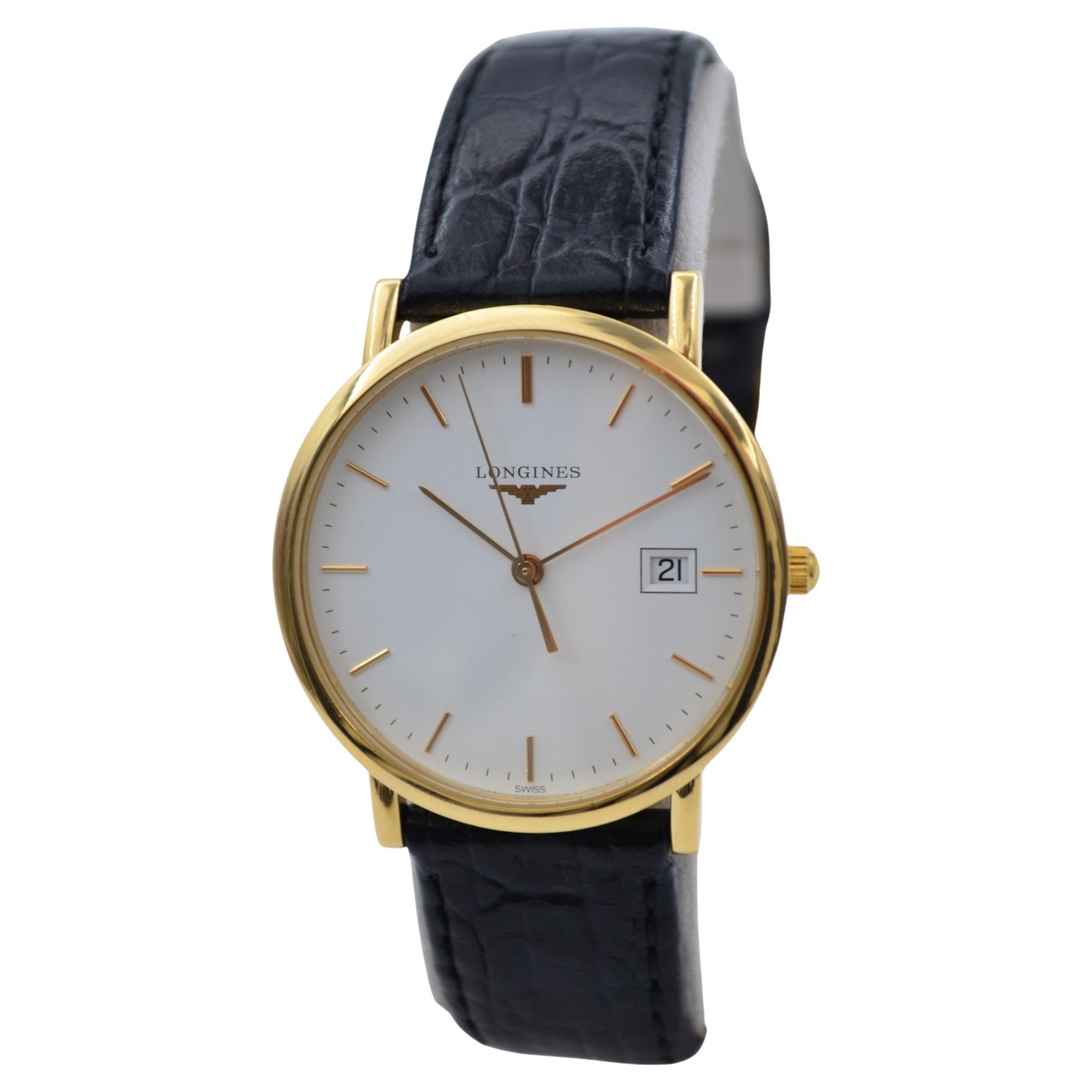 Longines Presence 34 White Dial Ladies' Watch Leather Strap Quartz L4.777.6.12.2 For Sale
