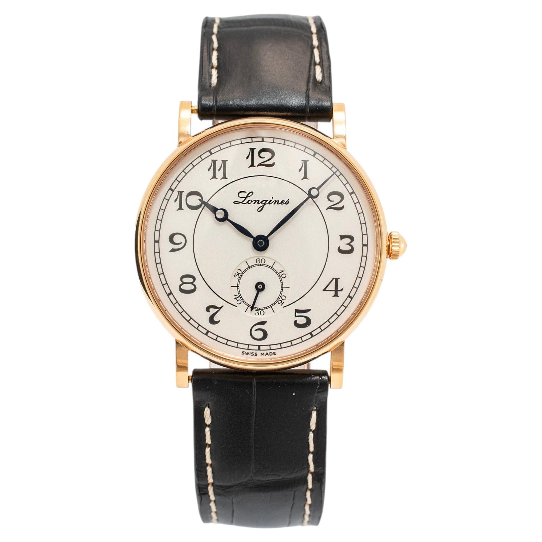Longines Présence Heritage 34MM l4.767.8 White Dial 18K Yellow Gold Watch