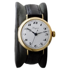 Longines Seltenes "Campaign"-Stil 18Kt. mit Emaille-Zifferblatt und Pullover Second From 1922