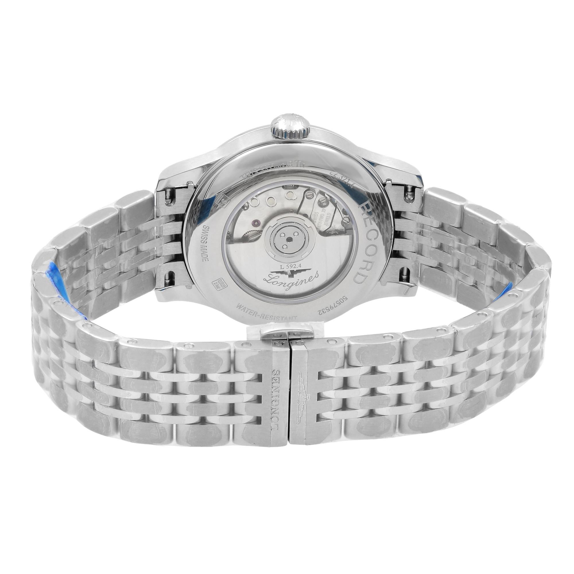 Longines Record Steel White Roman Dial Automatic Ladies Watch L2.321.4.11.6 1