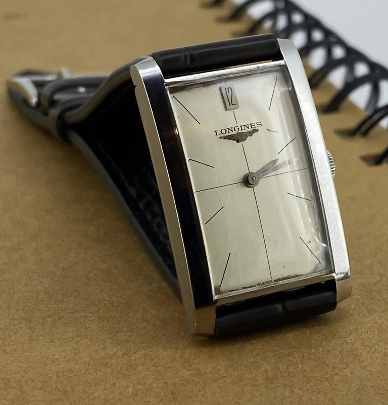 Longines ref 7348-5 cal. 428 Rectangular S/Steel Case Crosshair