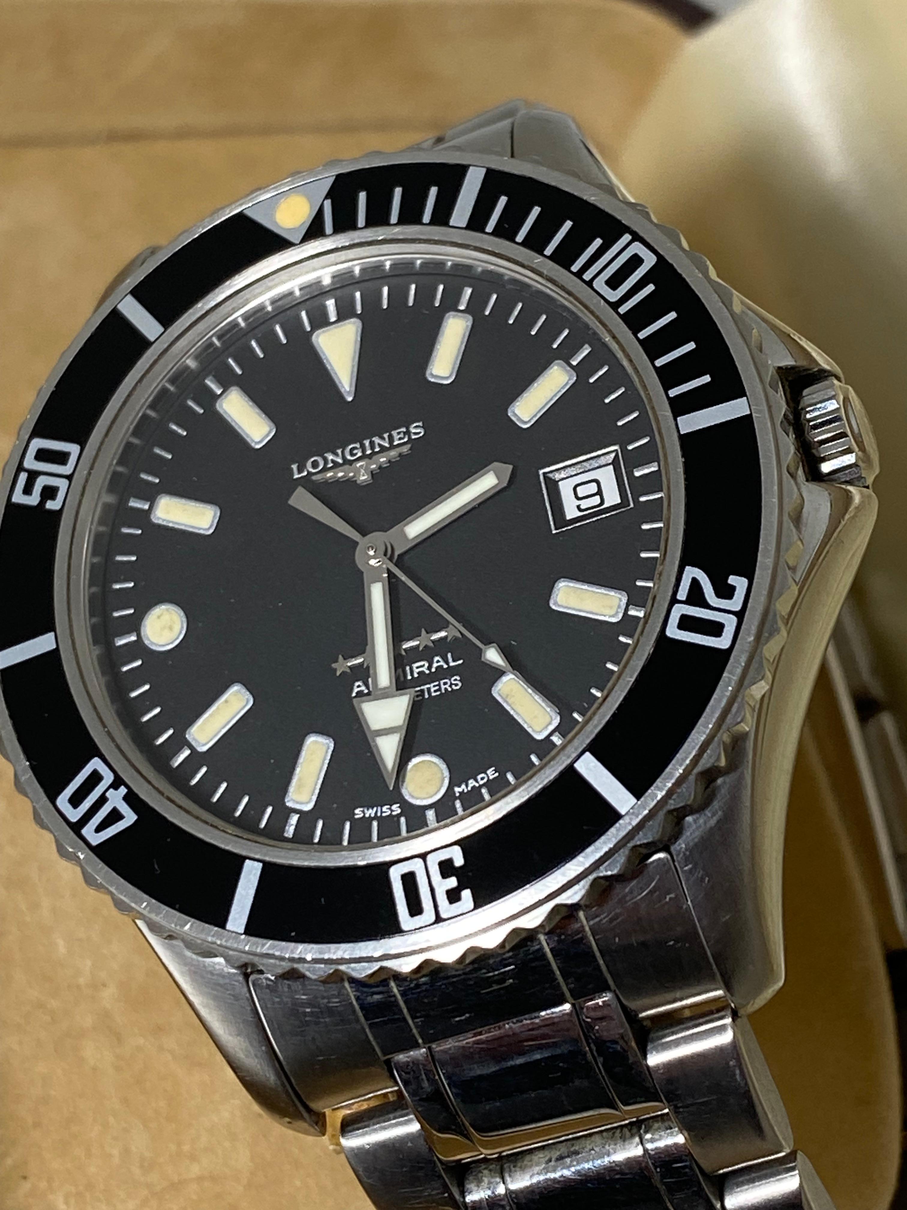 Performed in Stainless Steel, 
this sophisticated timepiece 
by Longines ref 7463
dates back to 1990's

It's been looked after very well since then,
which is reflected it its current mint condition 

~~~

The s/steel case is perfectly proportioned,