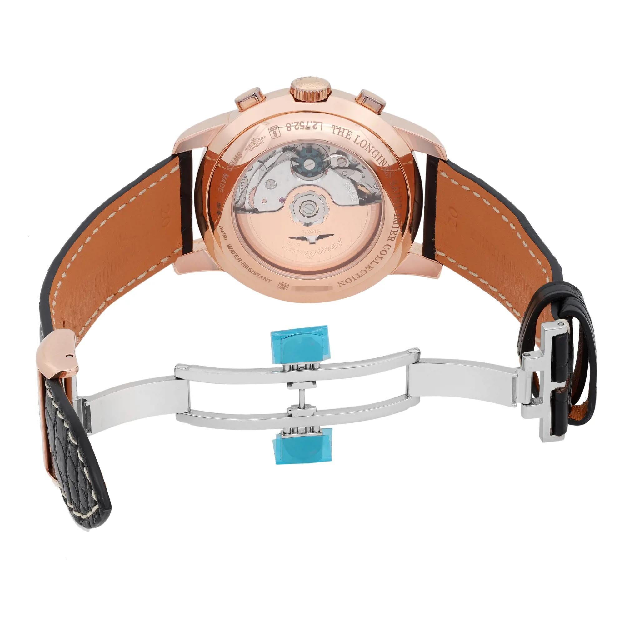 Longines Saint-Imier 41mm 18K Rose Gold White Dial Automatic Watch L2.752.8.72.3 In New Condition In New York, NY