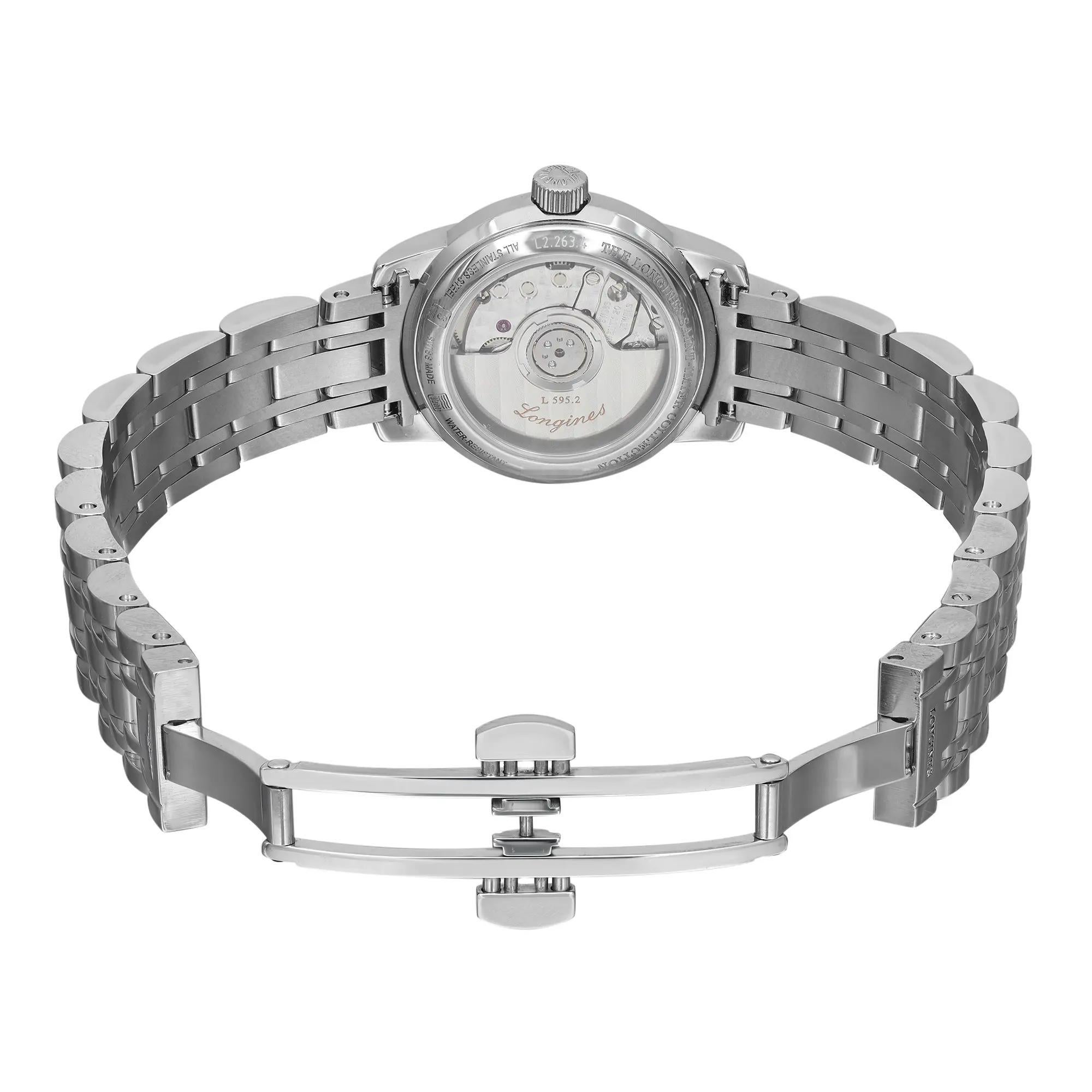Longines Saint-Imier Date Steel Black Dial Ladies Watch L2.263.4.52.6 For Sale 1