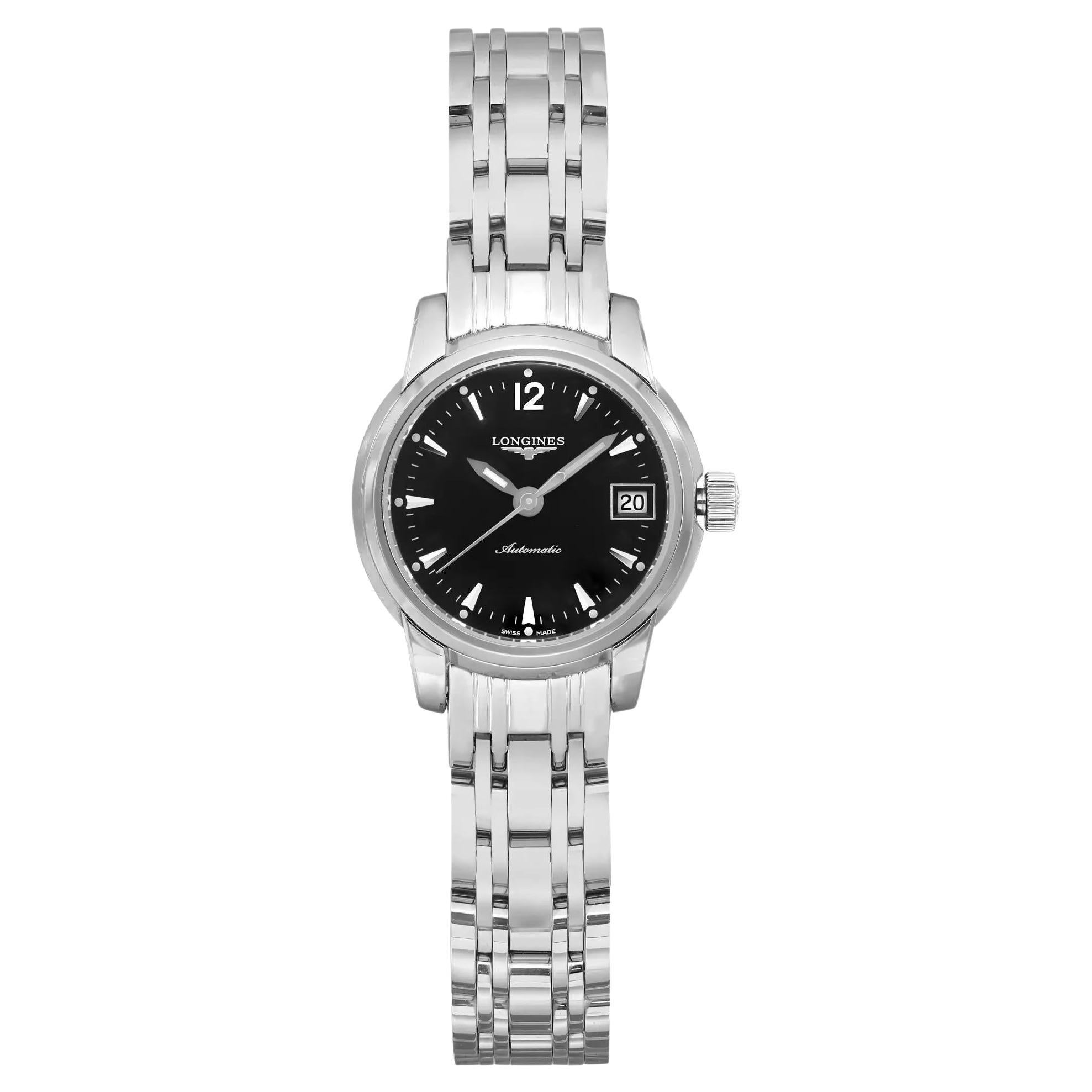 Longines Saint-Imier Date Steel Black Dial Ladies Watch L2.263.4.52.6 For Sale
