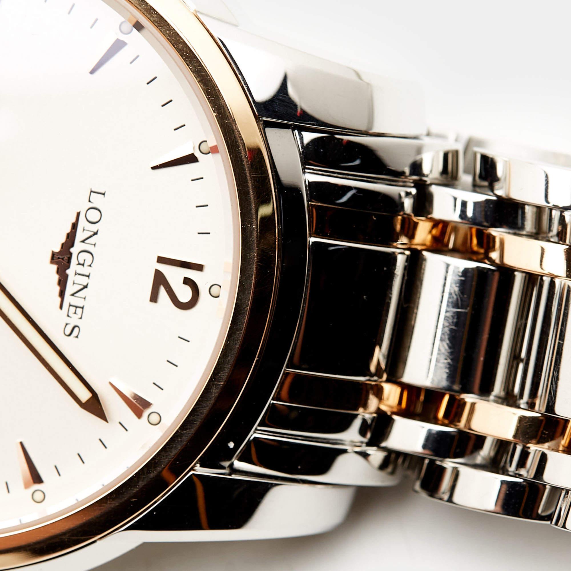 Longines SIlver 18K Rose Gold Saint-Imier Collection Men's Wristwatch 41 mm 6