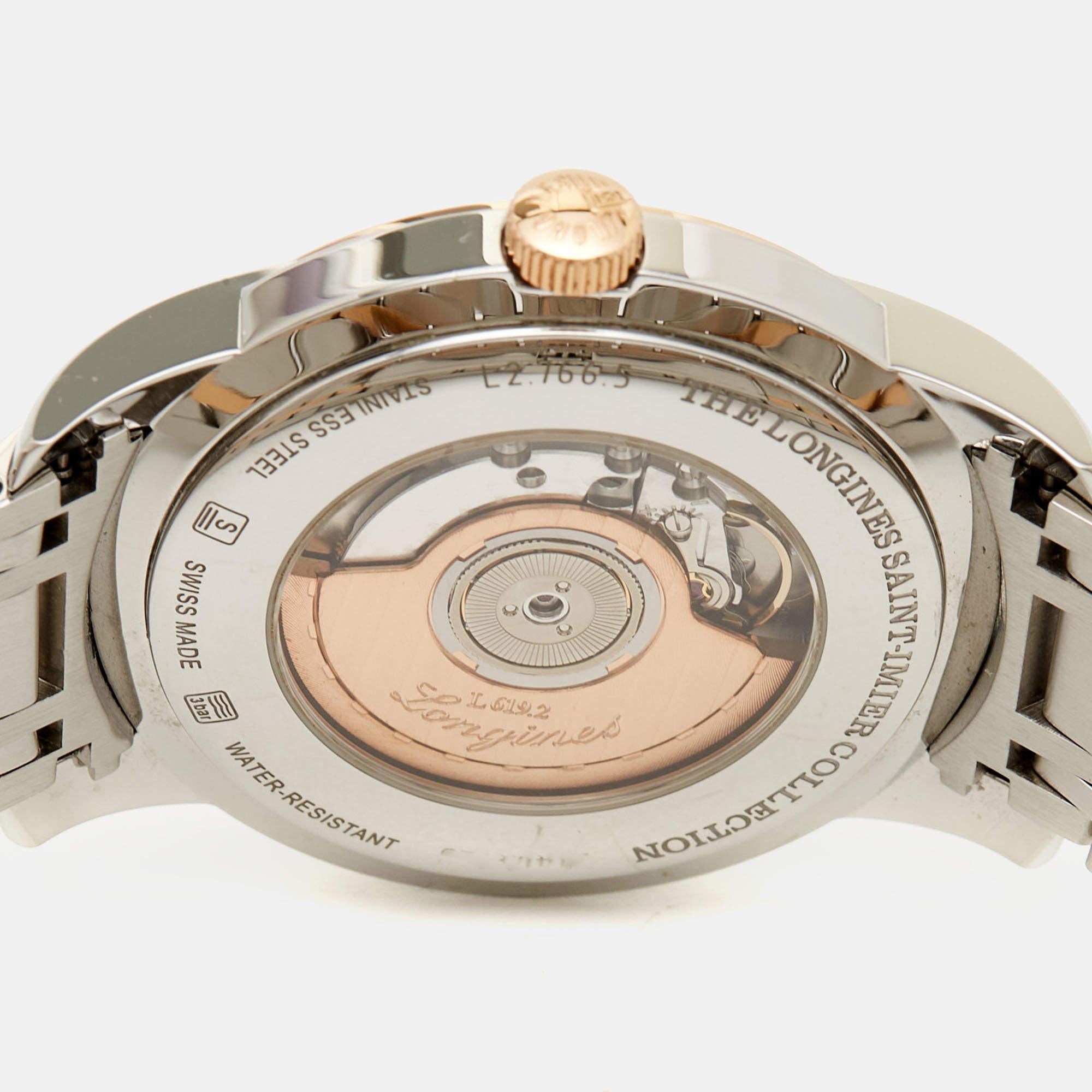 Longines SIlver 18K Rose Gold Saint-Imier Collection Men's Wristwatch 41 mm 1