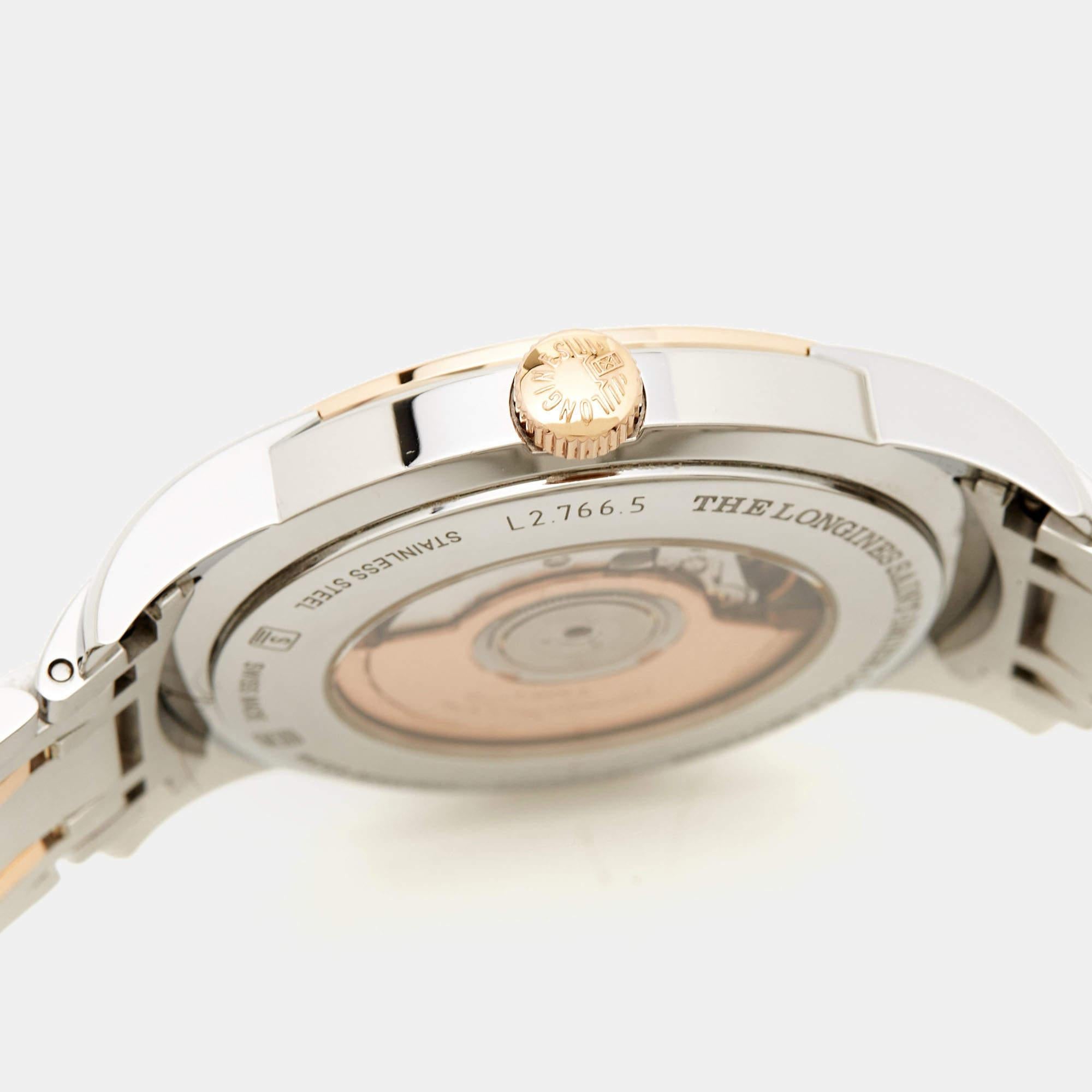 Longines SIlver 18K Rose Gold Saint-Imier Collection Men's Wristwatch 41 mm 2