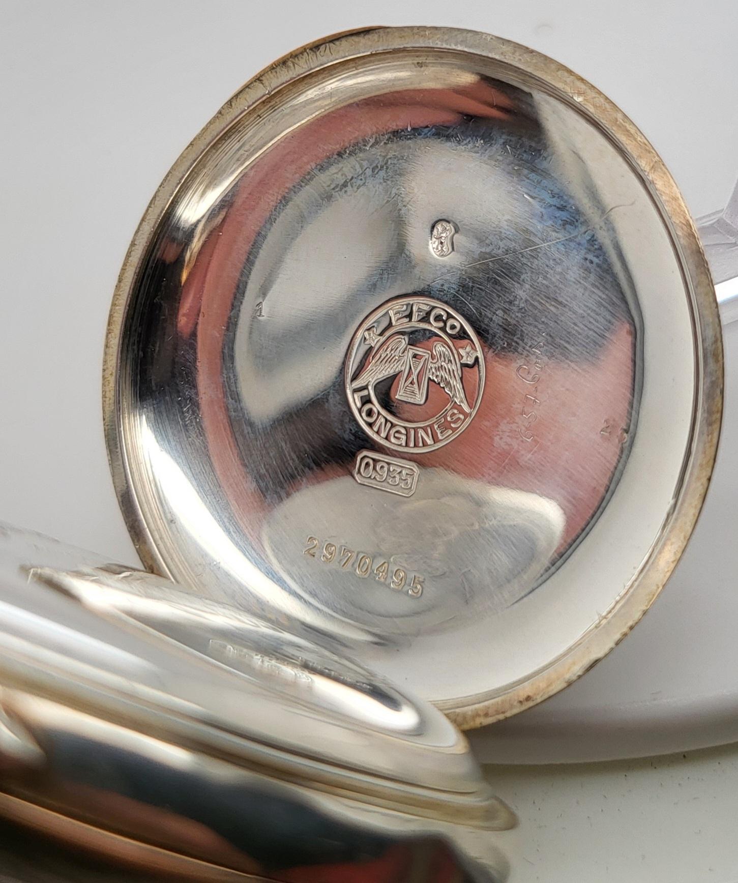 Montre de poche Longines Silver Pocket Chronograph Rattrapante/Split Second 7 Grands Prix 5