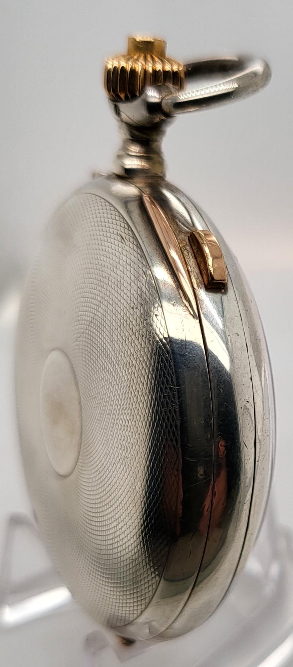 Women's or Men's Longines Silver Pocket Watch Chronograph Rattrapante/Split Second 7 Grands Prix