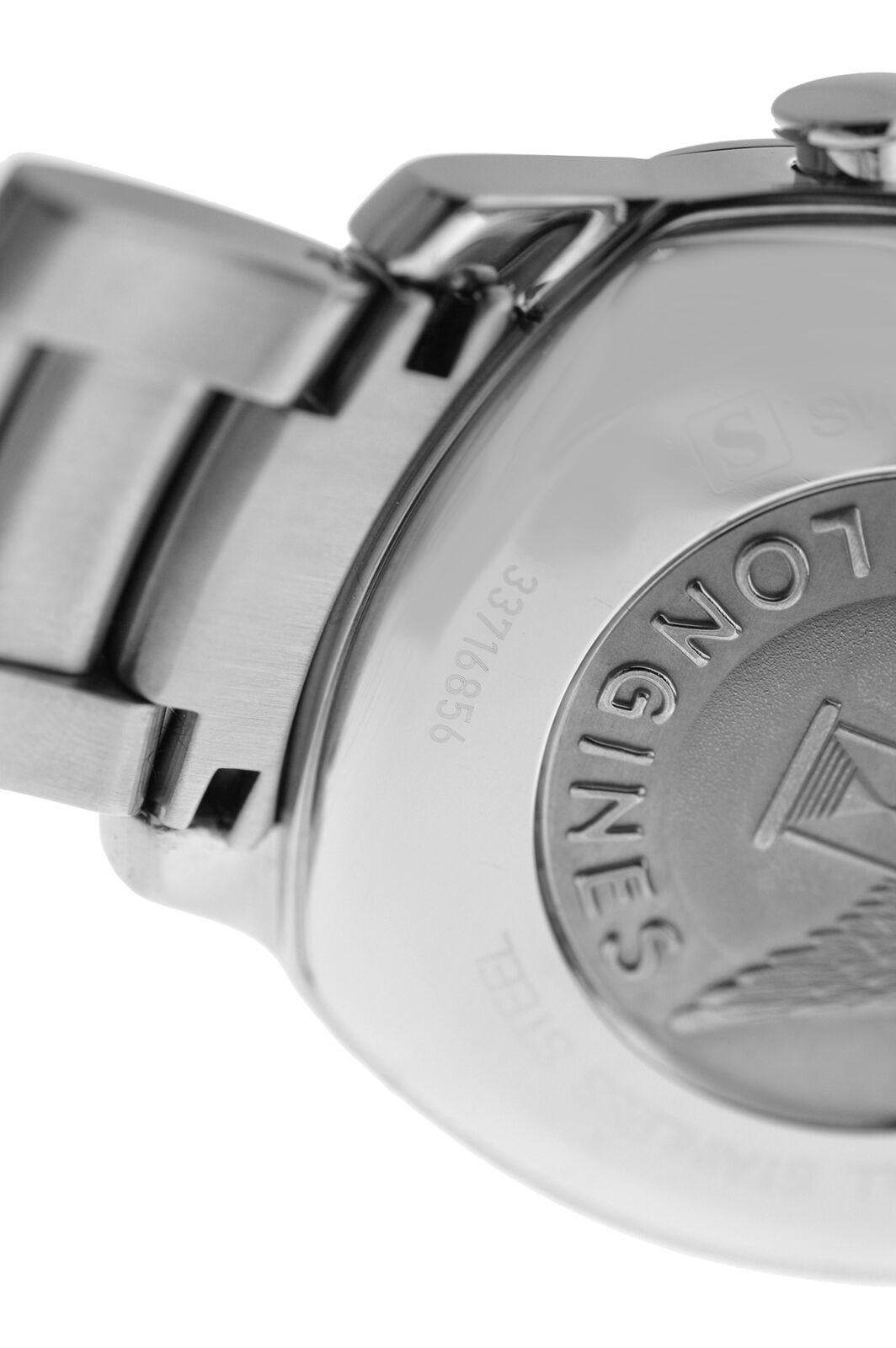 Longines Spirit Chronograph L2.705.4.232 Date Steel Automatic Watch In Excellent Condition In New York, NY