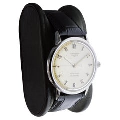 Longines Stainless Steel "Grand Prize" Art Deco Watch with Original Dial 1950's