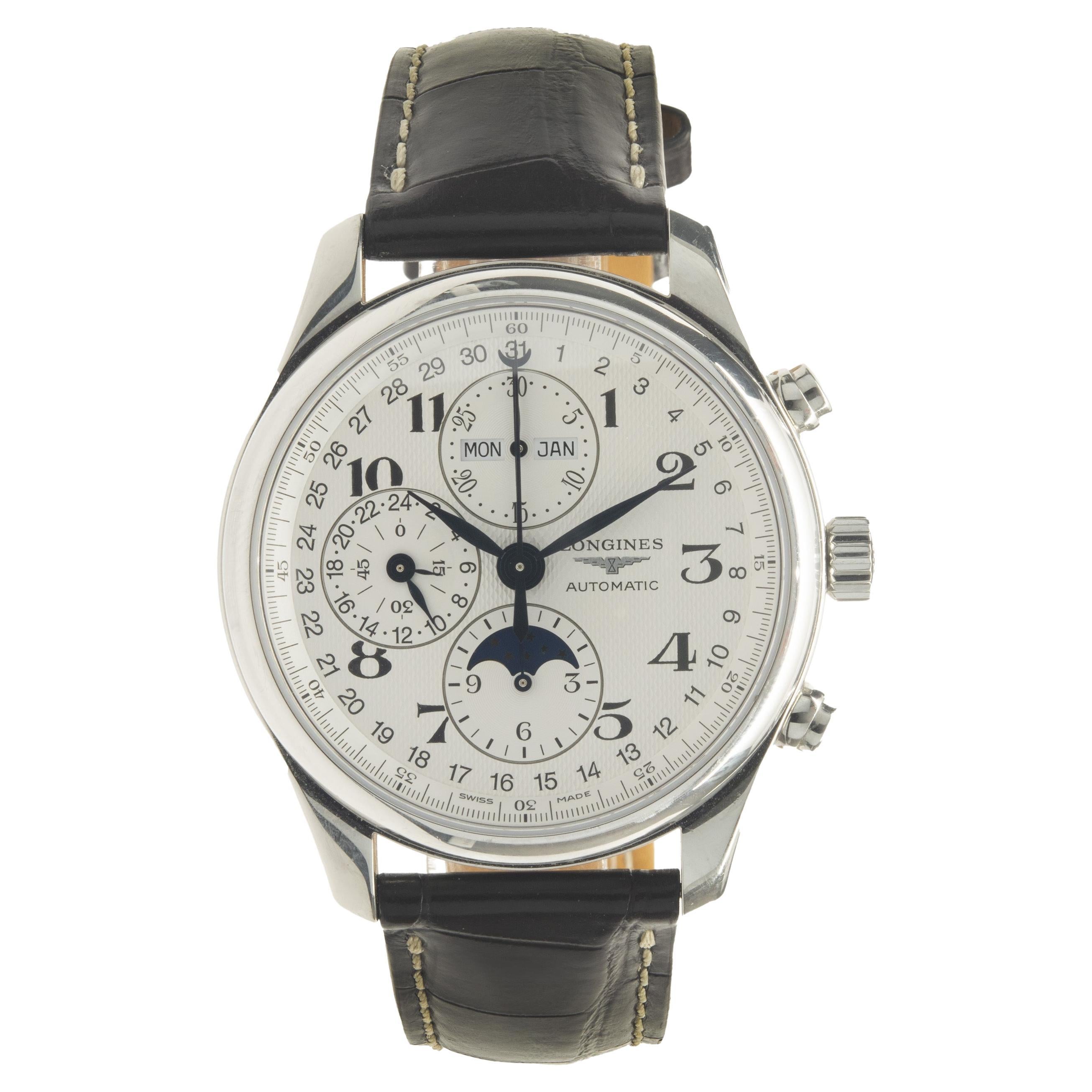 Longines Stainless Steel Master Collection Chronograph and Moonphase