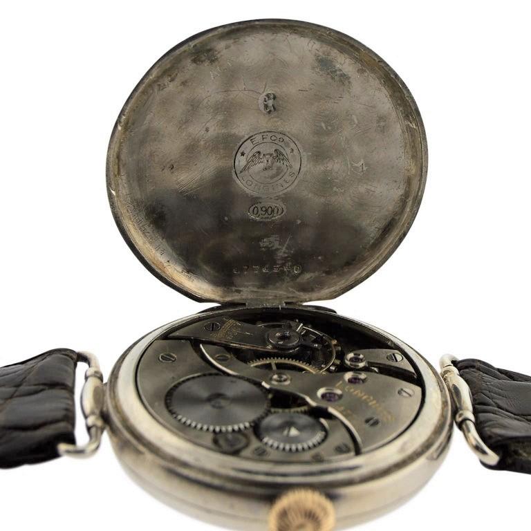 Art Deco Longines Sterling Silver Campaign Style The Brighton Manual Watch, 1928