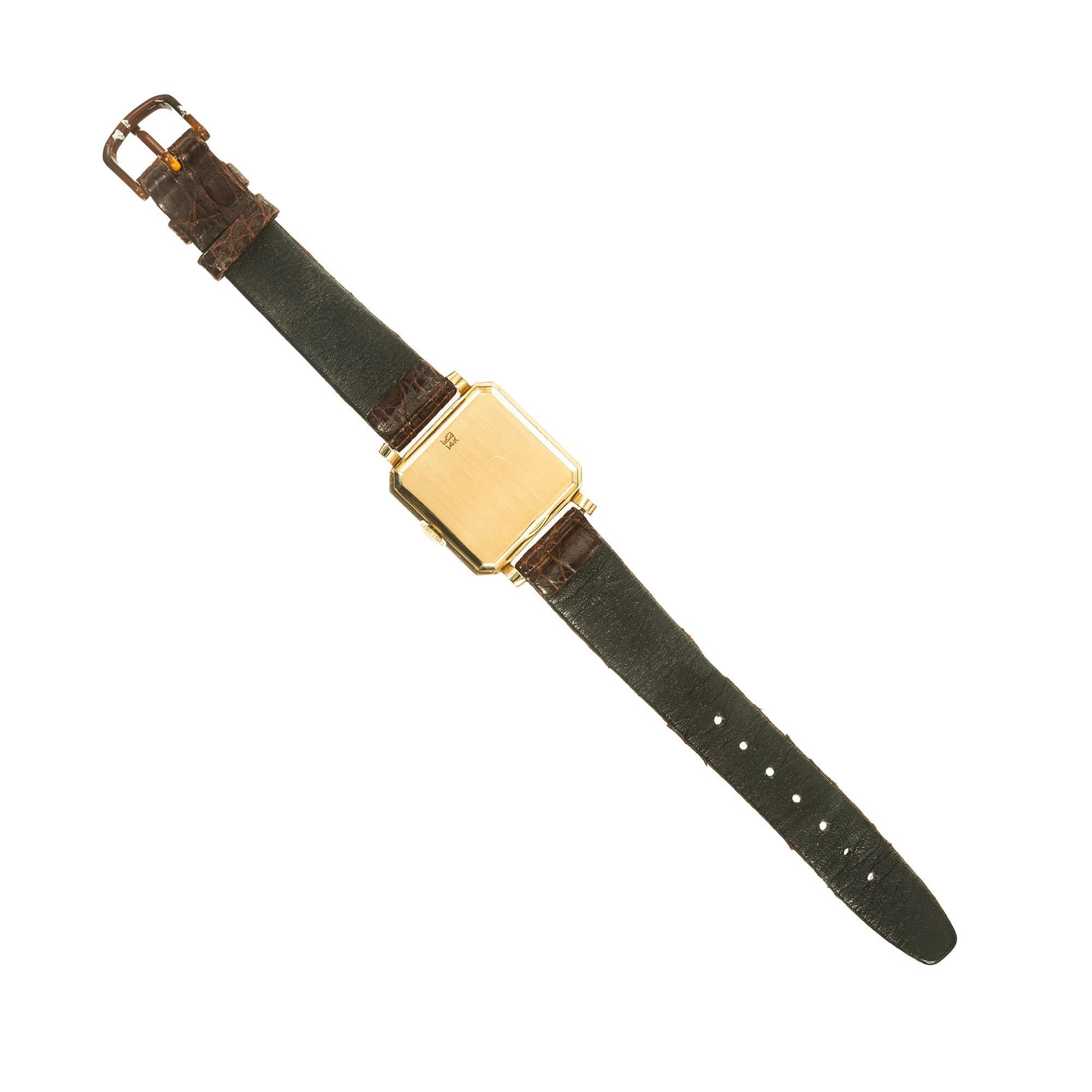 Uomo Longines Tiffany & Co. Orologio da polso in oro giallo con diamanti in vendita