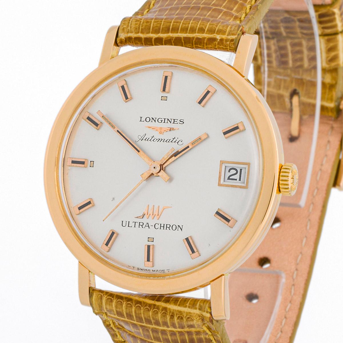 Longines Ultra-Chron vintage gold case In Good Condition For Sale In MADRID, ES