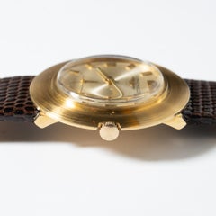 Longines Vintage 18k Yellow Gold Flying Saucer Wrist Watch