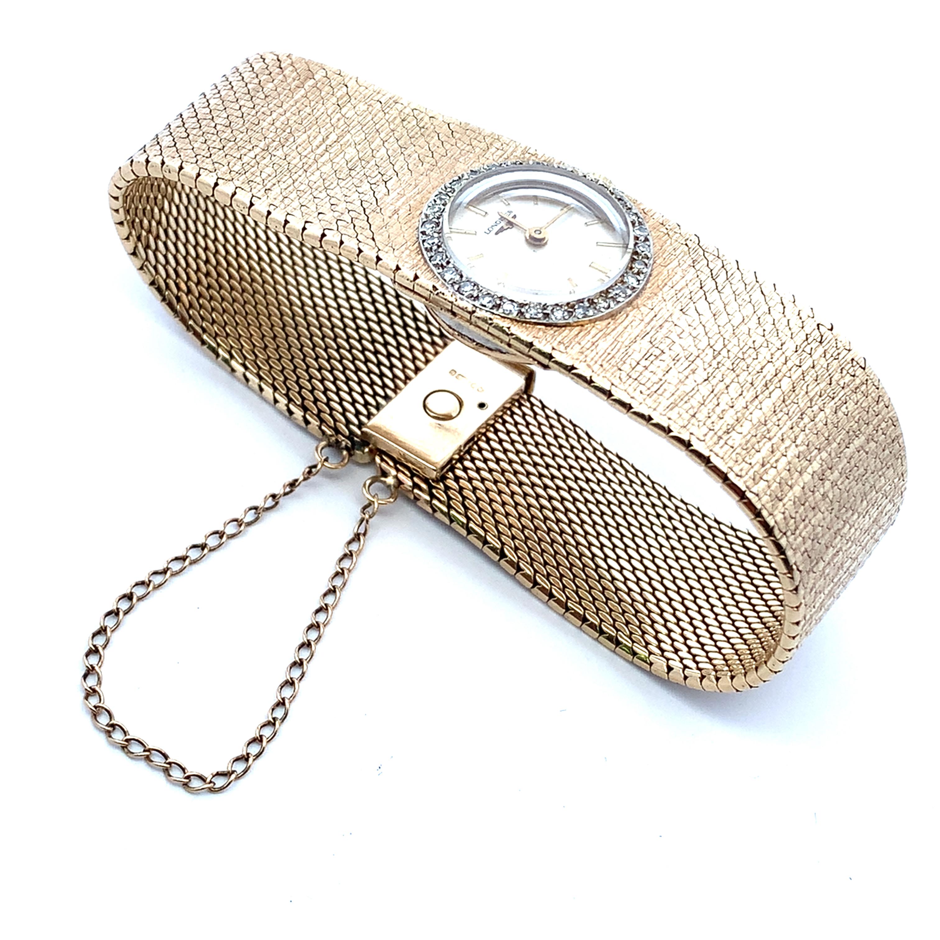 Montre de dame Longines vintage en or jaune 9ct en vente 1