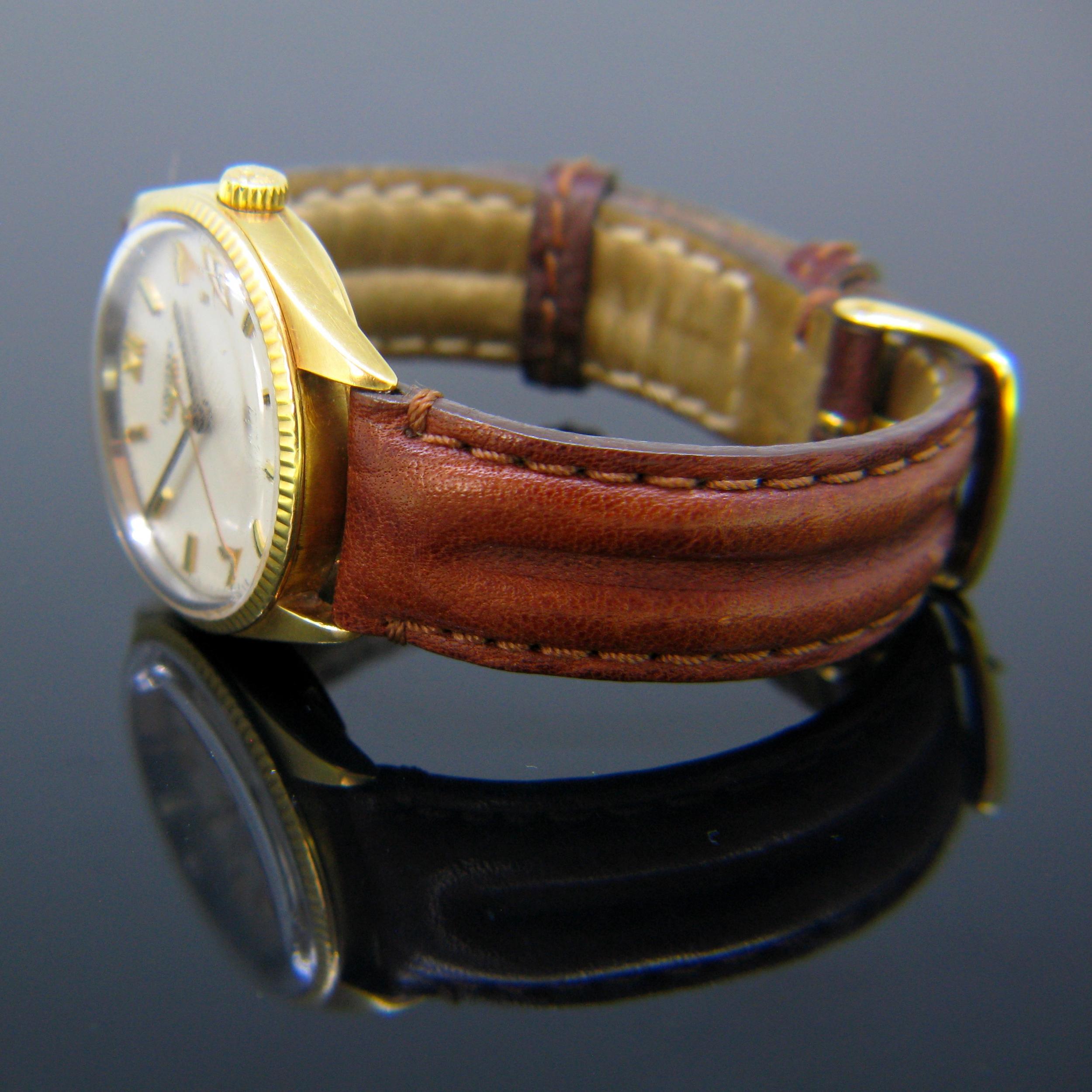 Longines Vintage Automatik-Armbanduhr aus Gelbgold, um 1970 6