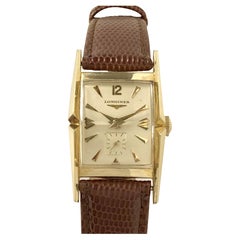 Longines Vintage Yellow Gold Flared Case Wrist Watch