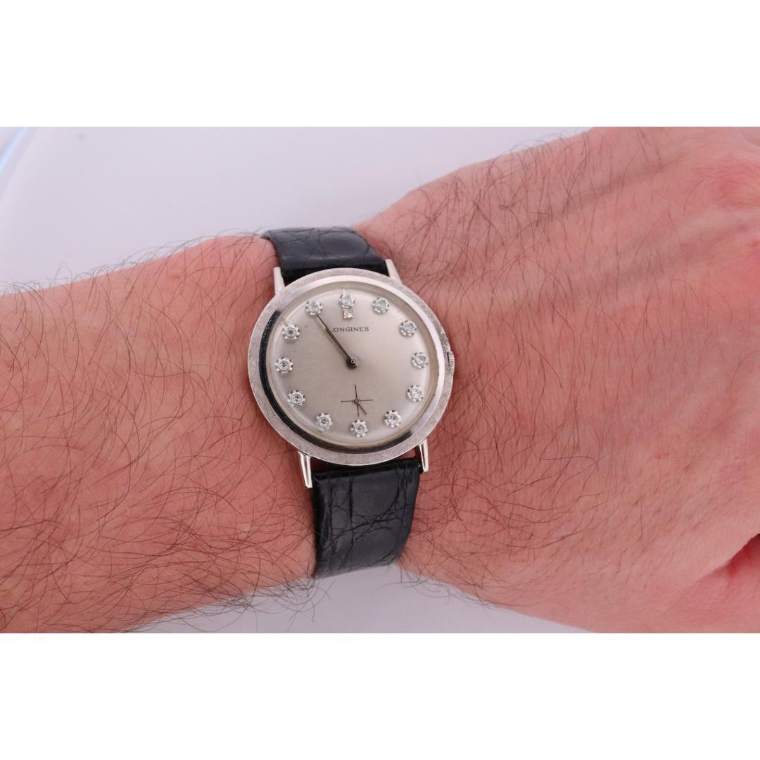 LONGINES WATCH. 14k Longines Diamant-Herrenuhr mit 13 Diamant-Gesicht. 1