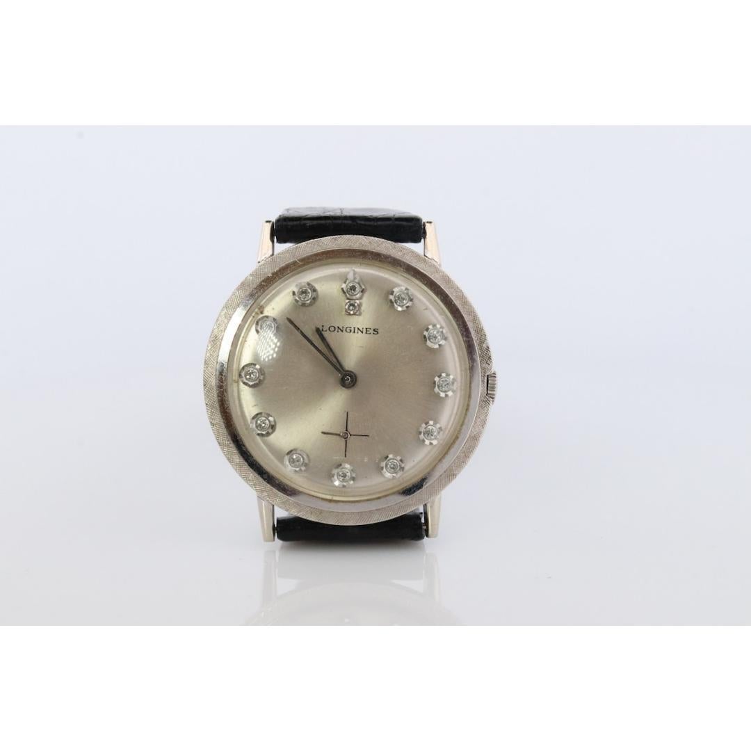 LONGINES WATCH. 14k Longines Diamant-Herrenuhr mit 13 Diamant-Gesicht. 2