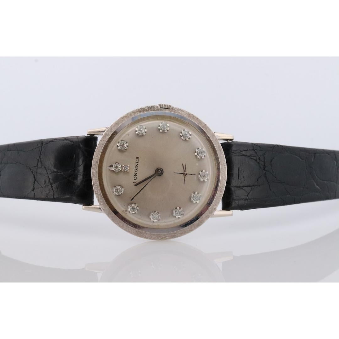 LONGINES WATCH. 14k Longines Diamant-Herrenuhr mit 13 Diamant-Gesicht. 6