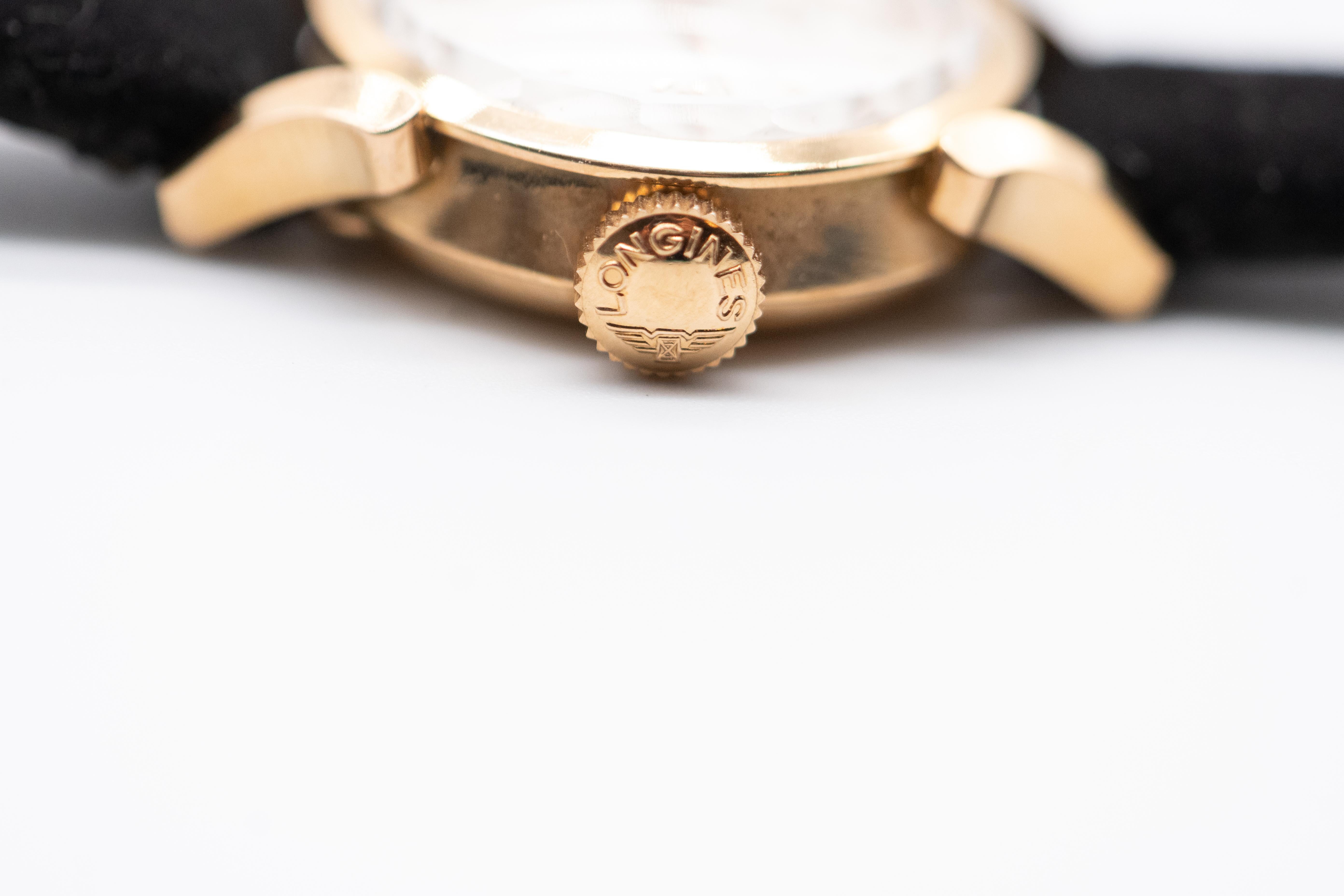 Modern Longines Watch 18-Carat Gold For Sale