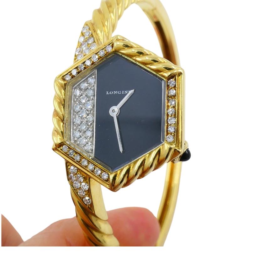 Longines Watch 18k Gold Diamond For Sale 3