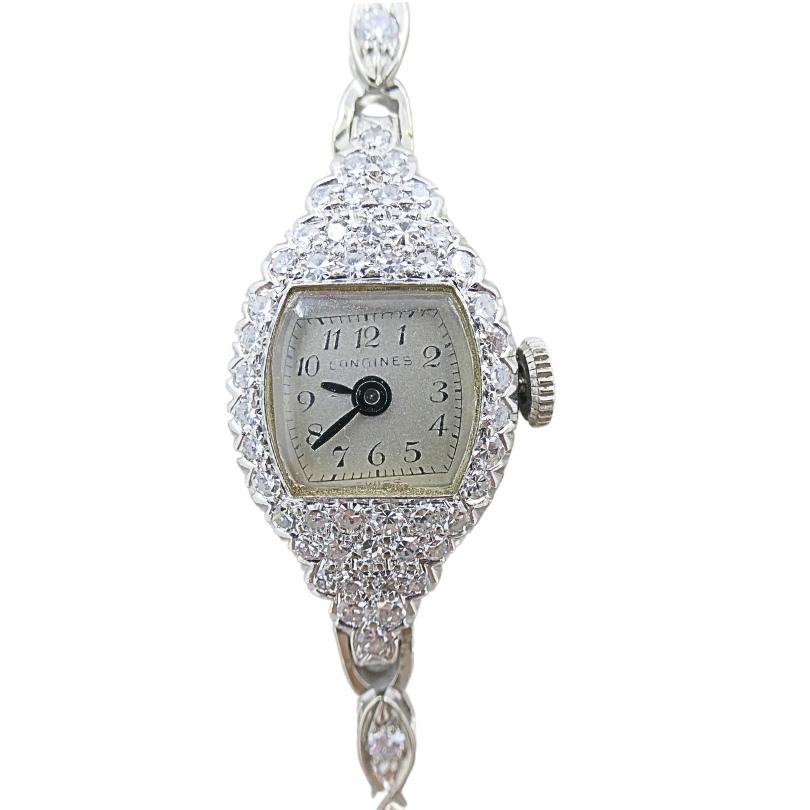 Longines Watch Art Deco Platinum Ladies Watch For Sale 5