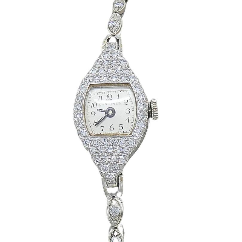 Longines Watch Art Deco Platinum Ladies Watch For Sale 2