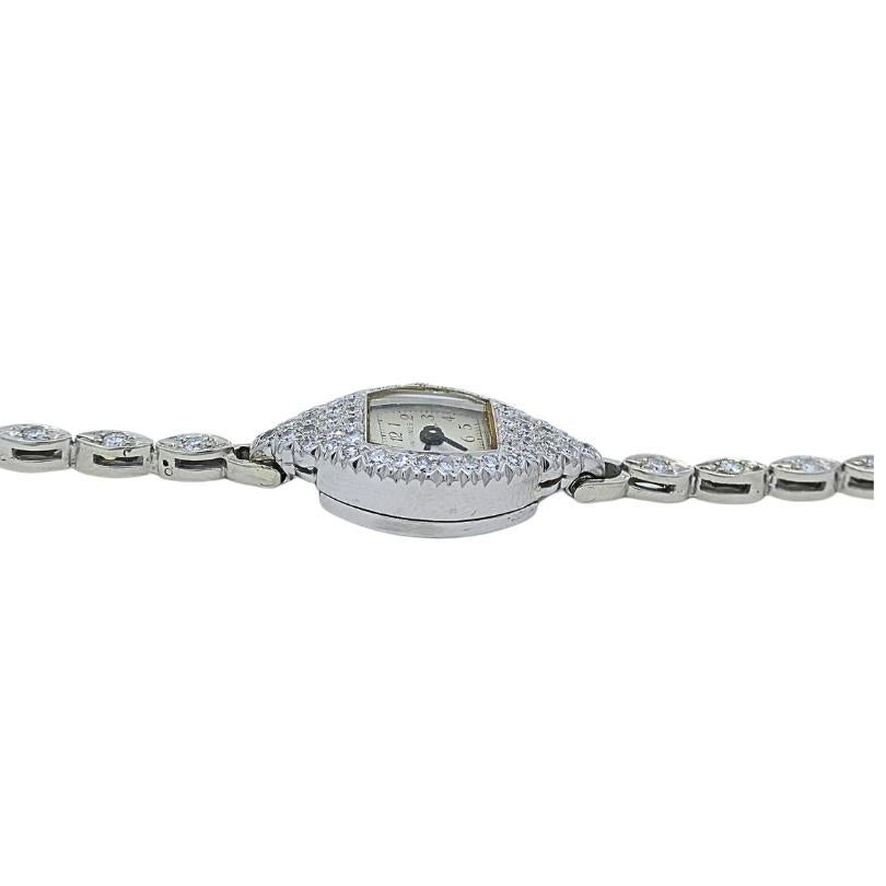 Longines Watch Art Deco Platinum Ladies Watch For Sale 3