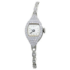 Longines Uhr Art Deco Platin Damenuhr