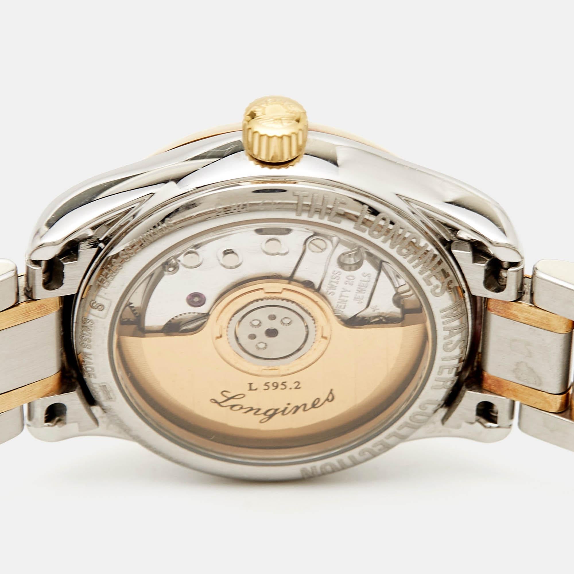 Longines White 18k Yellow Gold L2.128.5.12.7 Women's Wristwatch 25.5 mm 1