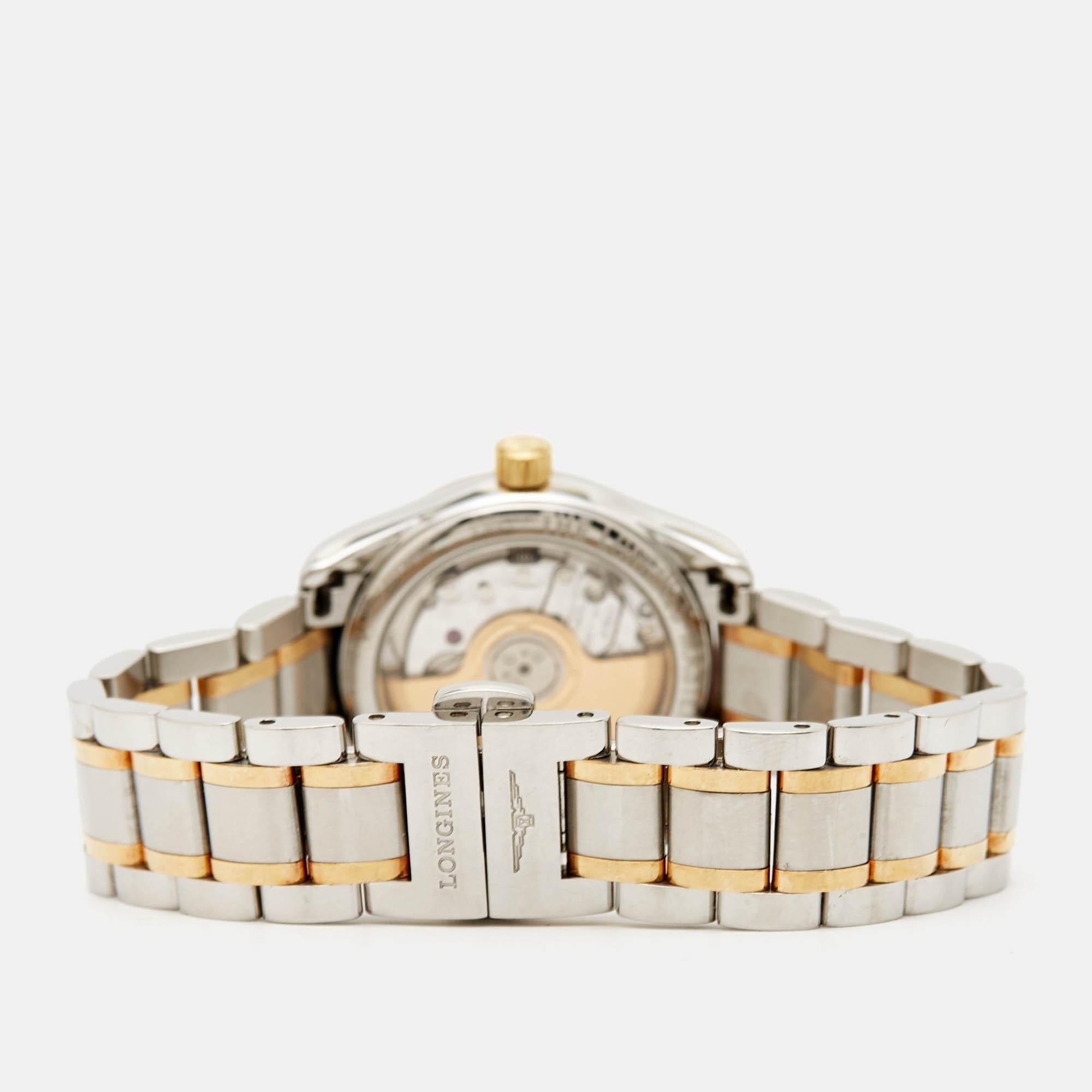 Longines White 18k Yellow Gold L2.128.5.12.7 Women's Wristwatch 25.5 mm 2