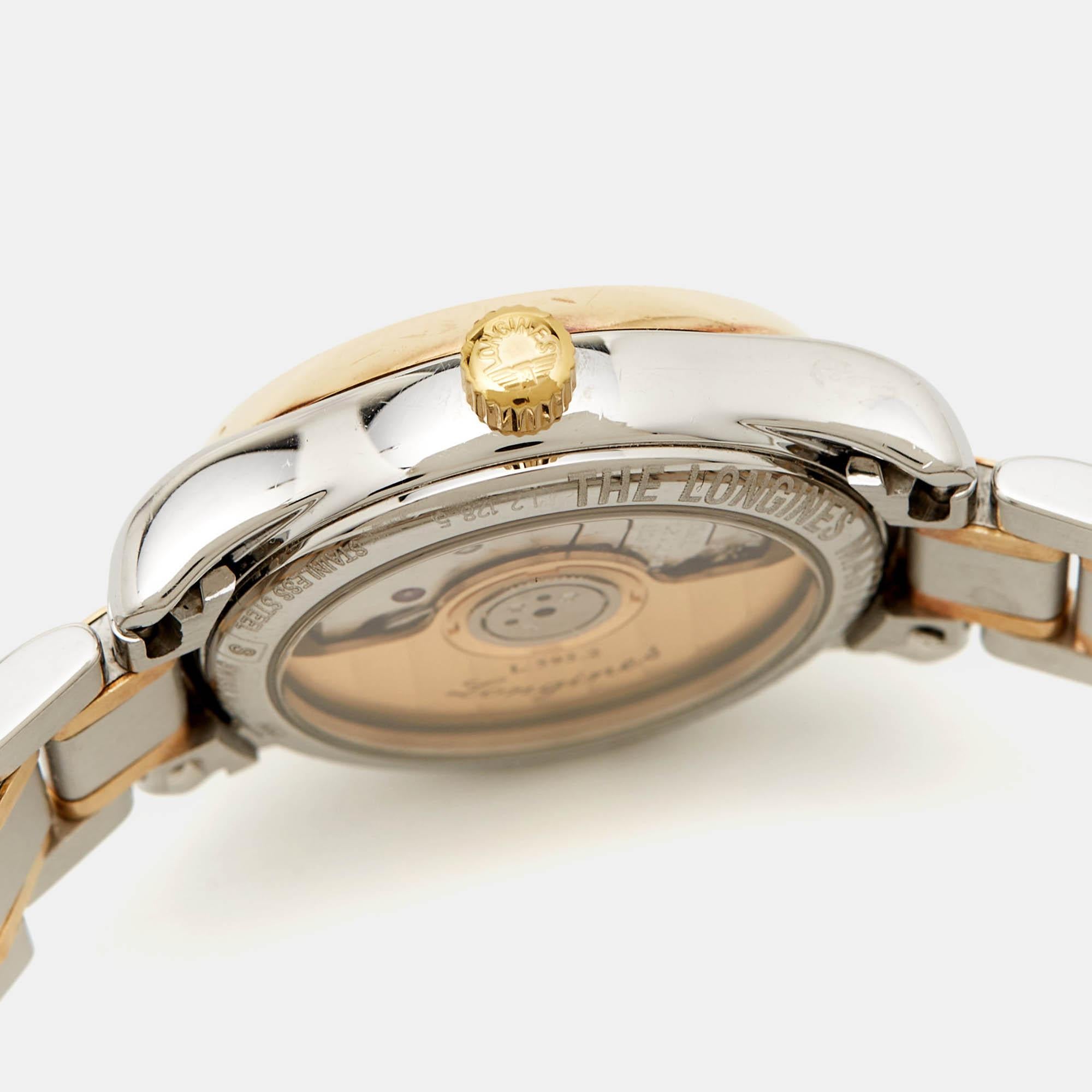 Longines White 18k Yellow Gold L2.128.5.12.7 Women's Wristwatch 25.5 mm 3