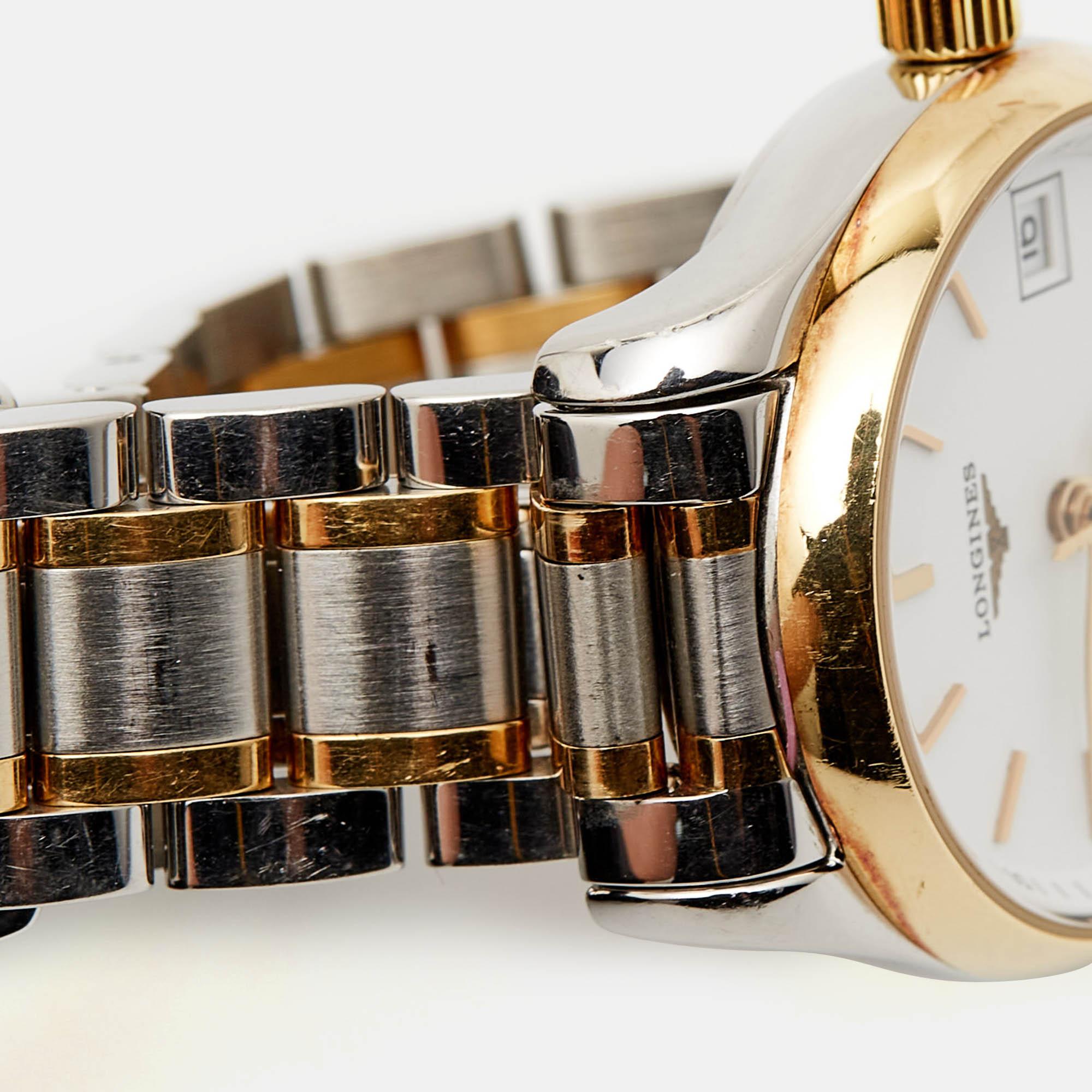Longines White 18k Yellow Gold L2.128.5.12.7 Women's Wristwatch 25.5 mm 6