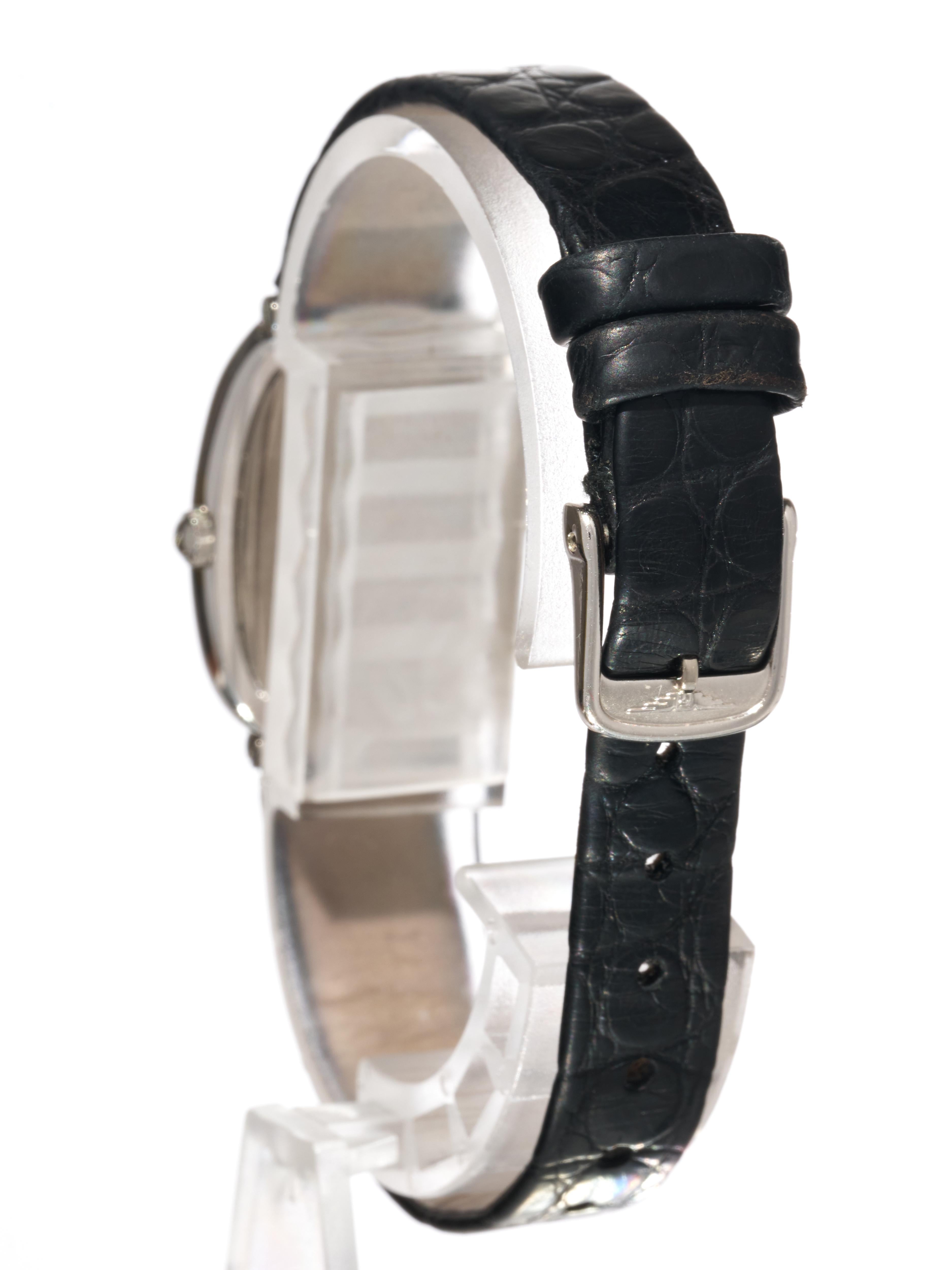 Longines Oro Blanco Diamante 20mm Reloj Baignoire Señora 18K Cuarzo Prestige FS en venta 2