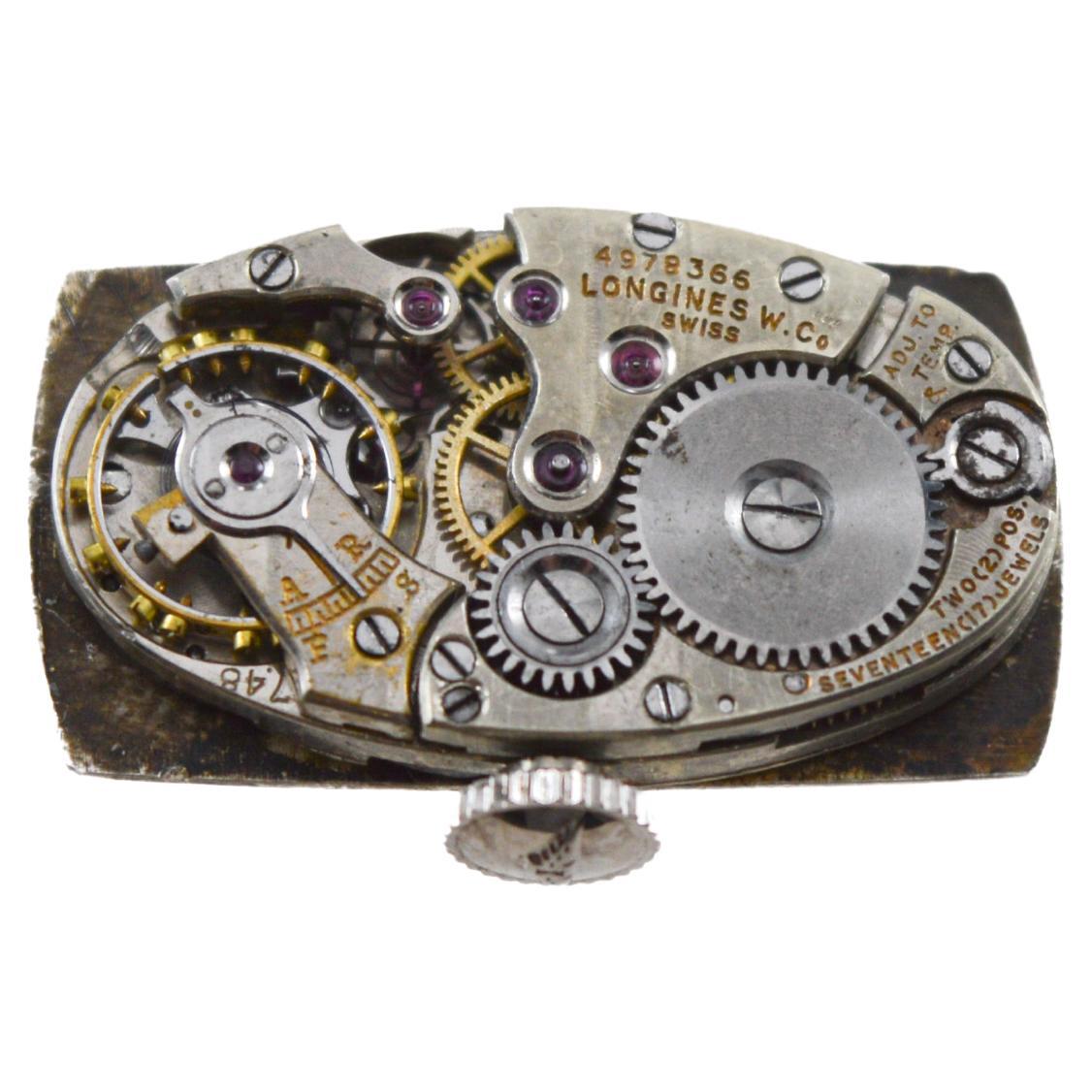 Longines White Gold Filled Art Deco Ladies Watch From 1928 w/ Stern Freres Dial 13