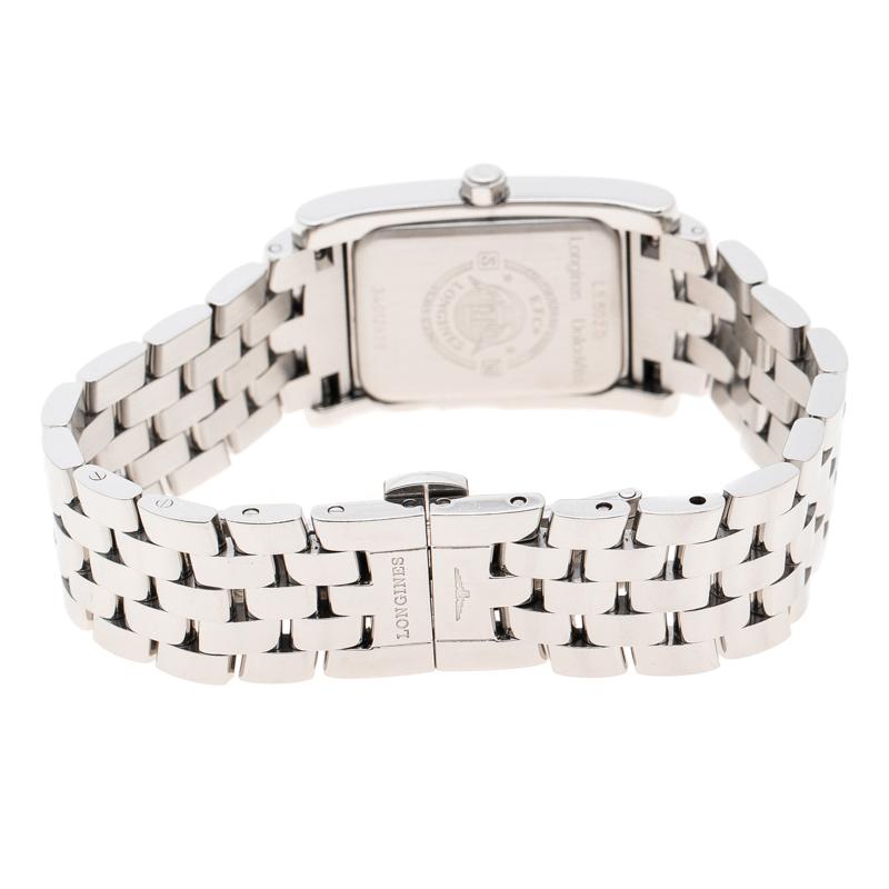 Longines White Stainless Diamonds Dolce L5.502.0.71.6 Women's Wristwatch 22 mm In Good Condition In Dubai, Al Qouz 2