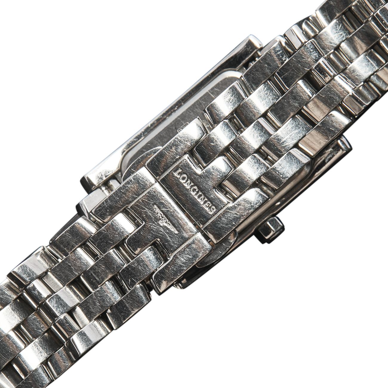 Mixed Cut Longines White Stainless Steel Diamond Dolce Vita Women's Wristwatch 21 mm