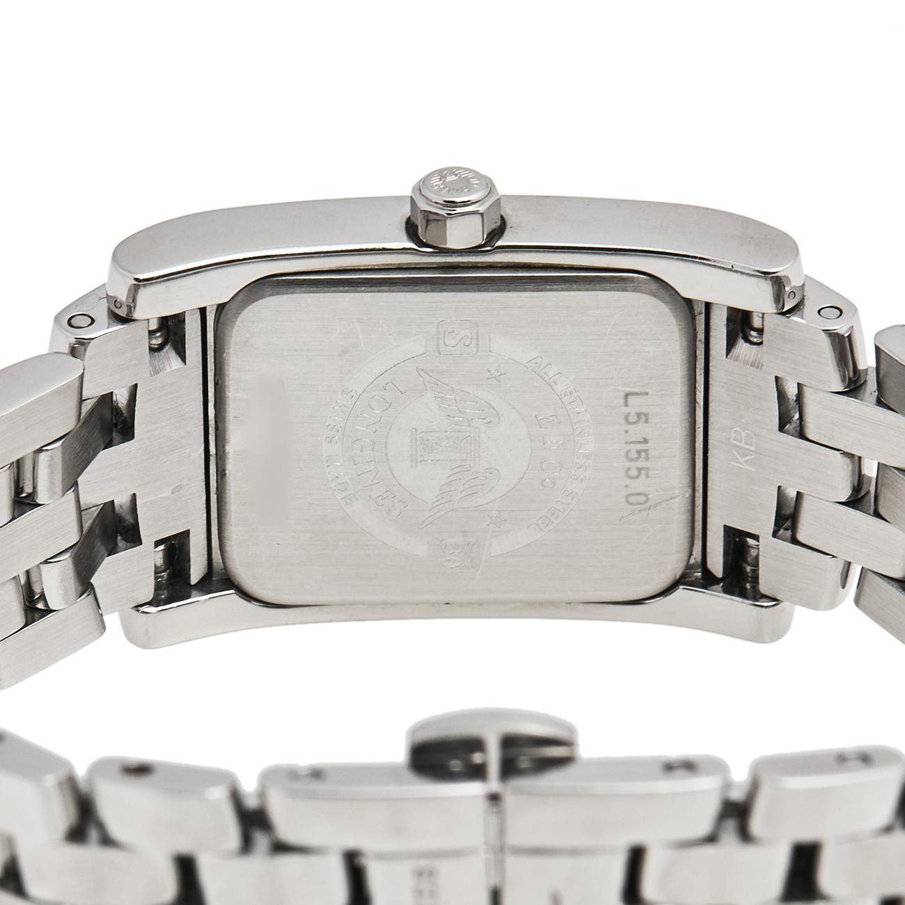 Longines White Stainless Steel Diamond Dolce Vita Women's Wristwatch 21 mm 2