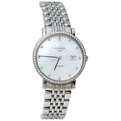 Longines White Stainless Steel & Diamond Elegant L4.310.0 Women's Wristwatch 29M