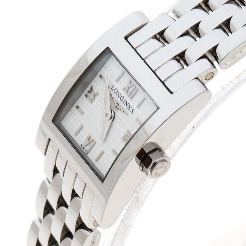 Contemporary Longines White Stainless Steel Dolce Vita L5.161.4 Women's Wristwatch 16 mm