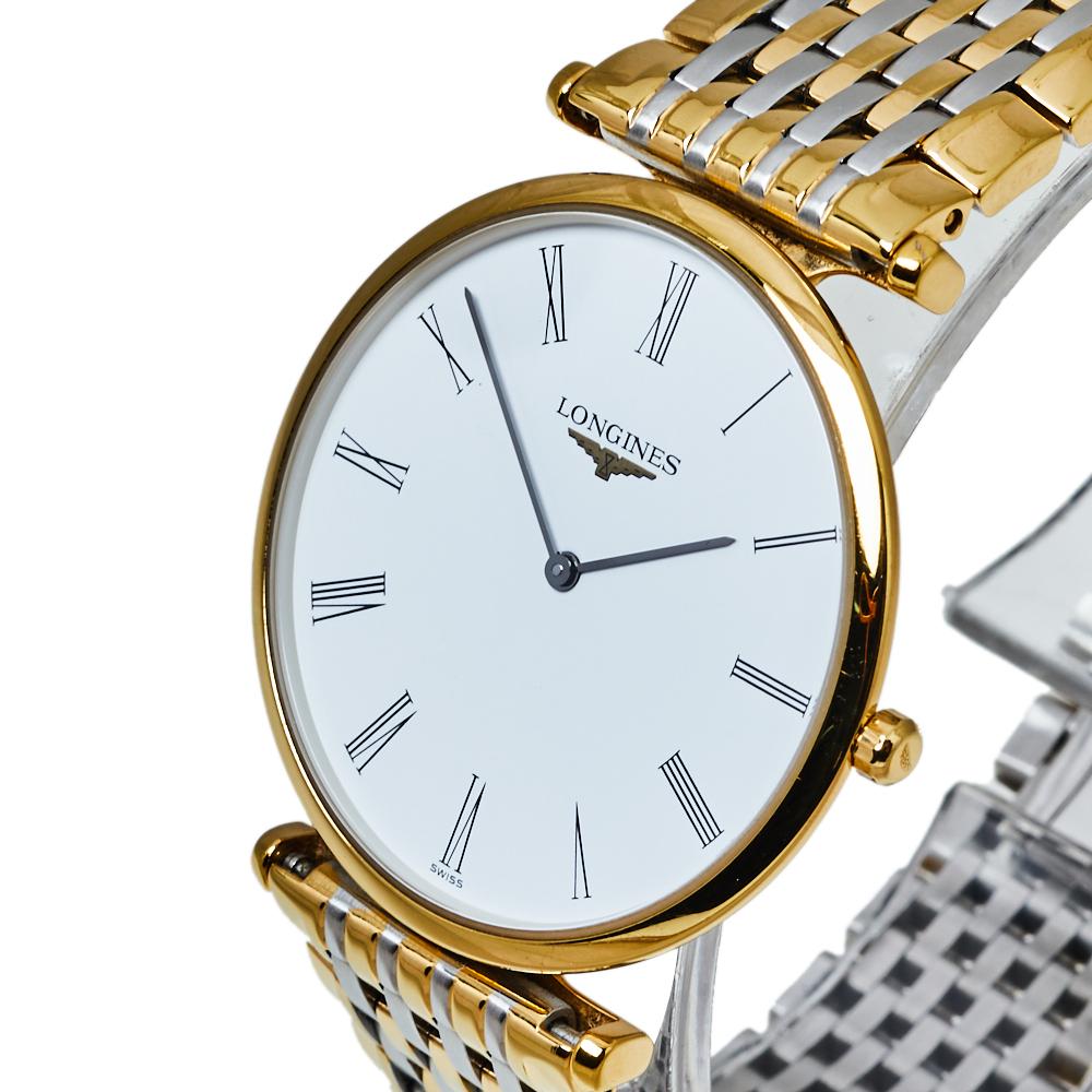 Longines White Two-Tone Stainless Steel La Grande De Men's Wristwatch 33 mm 1